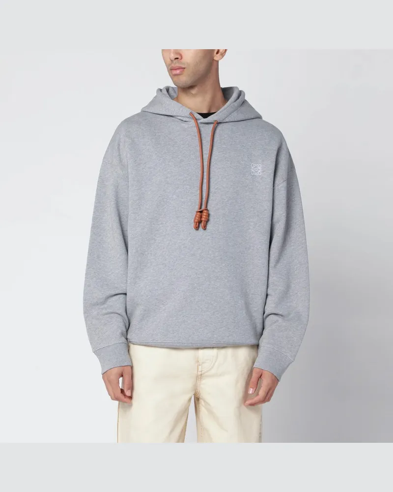 Loewe Graues Sweatshirt mit Lederkordel im Flamenco-Stil Grau