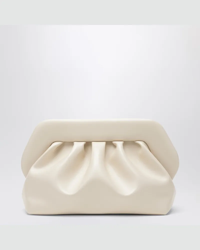 THEMOIRÈ Große Tia Clutch in Butterfarbe White