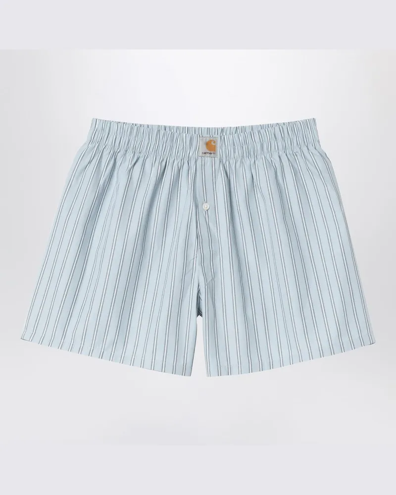 Carhartt WIP Baumwoll-Boxershorts im Streifenmuster Grimsby / Blue Fog Hellblau