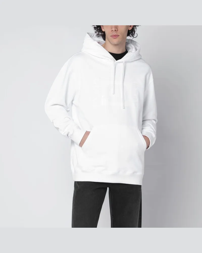 Gucci Weißes Baumwoll-Sweatshirt mit Logo-Print Weiß