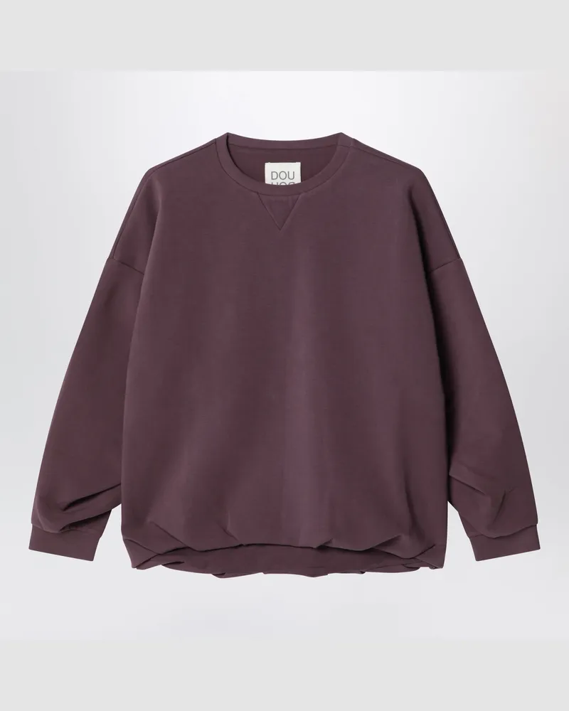 DOUUOD Sweatshirt aus Baumwolle in Pflaume Burgundy