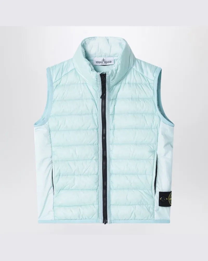 Stone Island Hellblauer Zip-Weste Hellblau