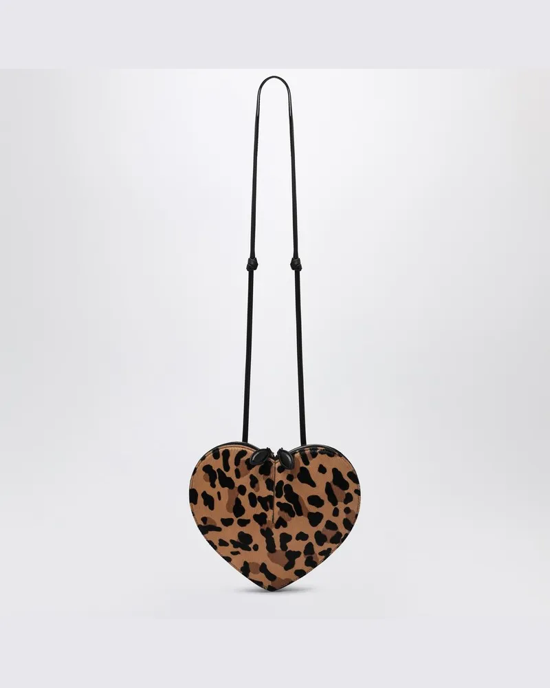 Alaïa Le Coeur-Tasche aus Kalbshaar mit Leopardenmuster Schwarz