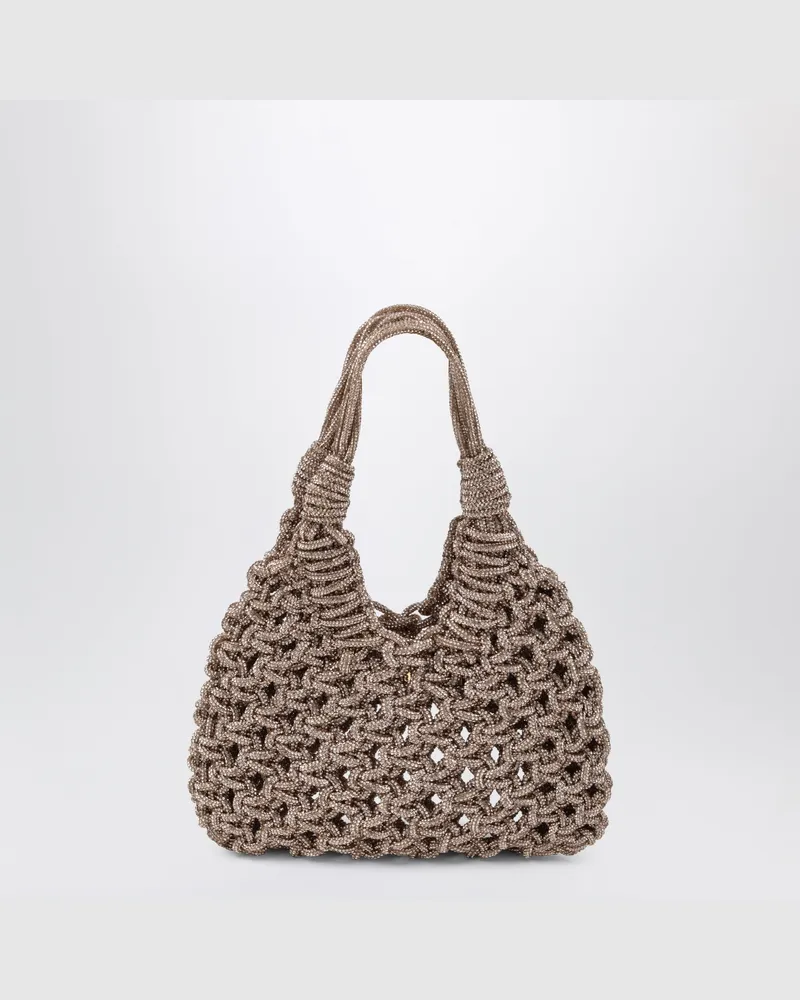 HIBOURAMA Vannifique Tasche pfirsichfarben mit Kristallen 