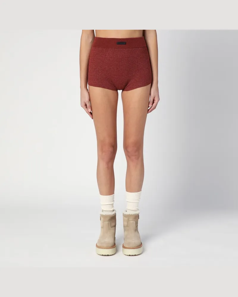 Fear of God Burgunderfarbene Shorts mit Honeycomb-Struktur Grau