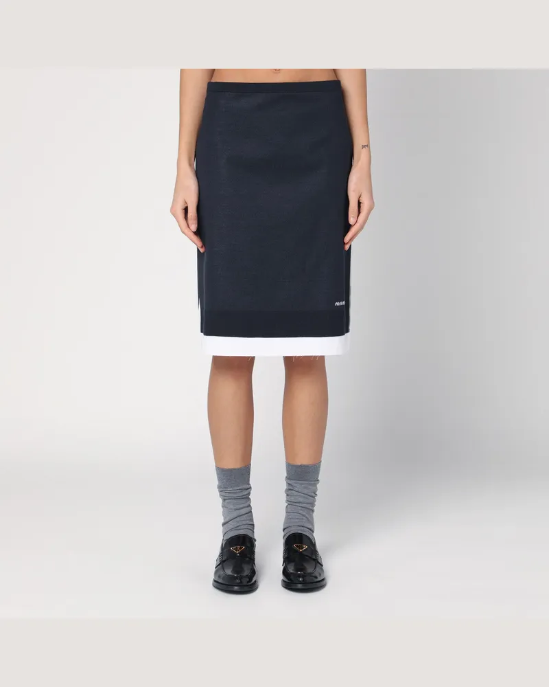 Miu Miu Rock mit doppelter Lage blau/weiß Blue