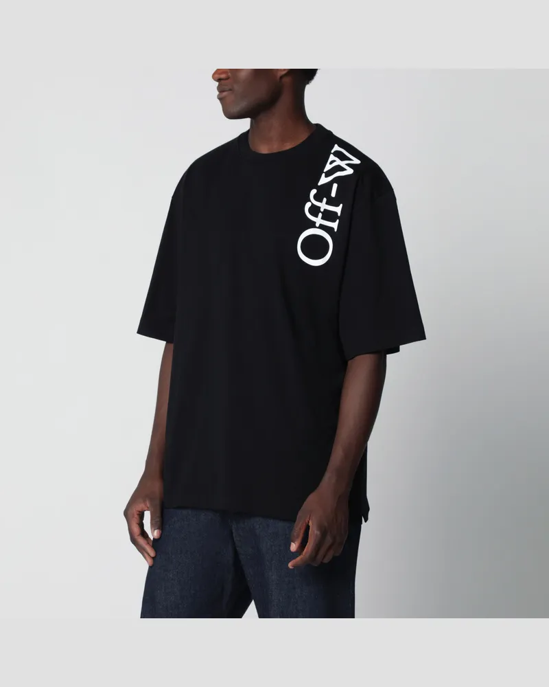 OFF-WHITE Schwarzes Baumwoll-T-Shirt mit Logo-Print Black