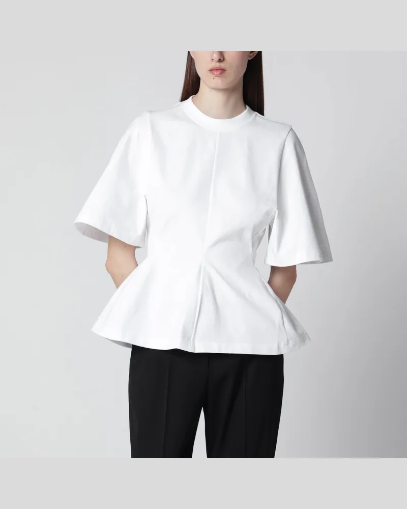 Balenciaga Shaped T-Shirt aus schwerem Baumwolljersey in Weiß White