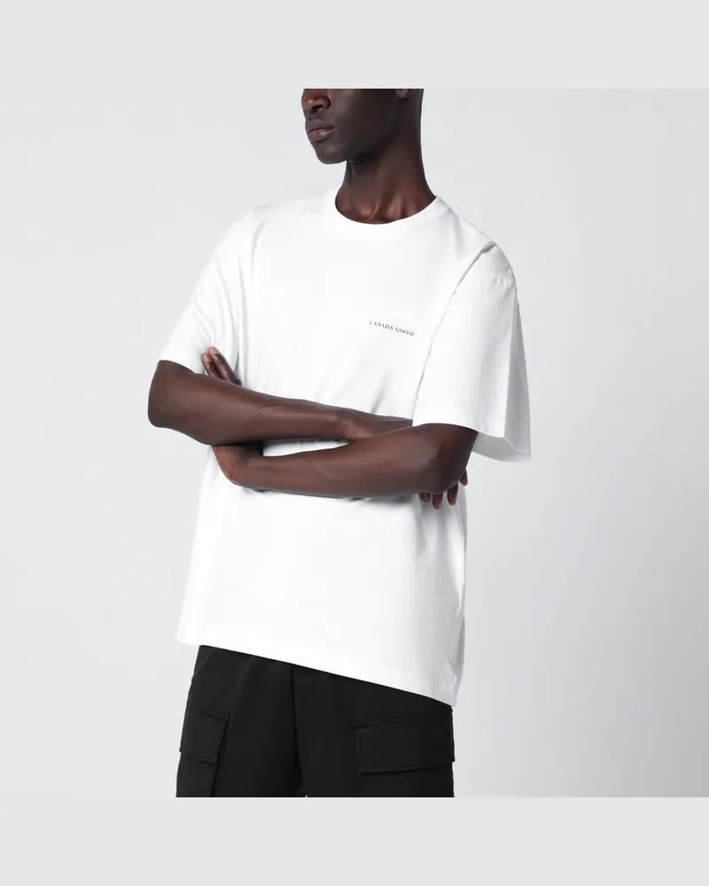 Canada Goose Weißes T-Shirt mit Logoprint White