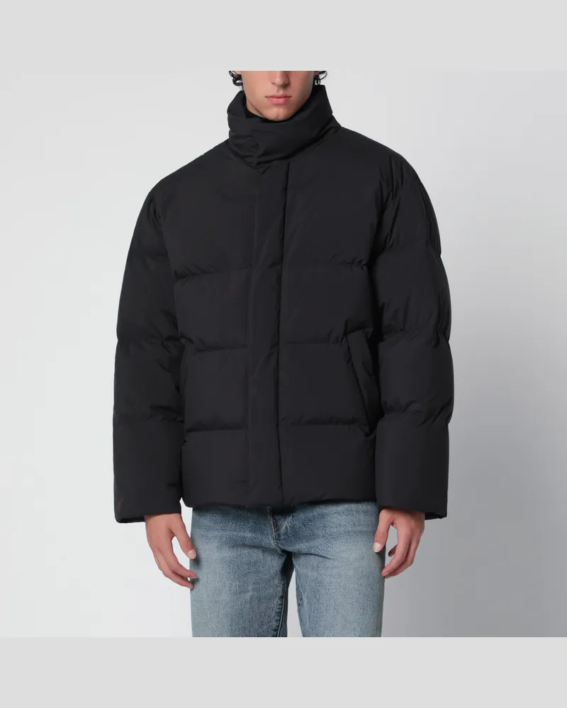 Saint Laurent Schwarze gesteppte Jacke mit Stehkragen Black