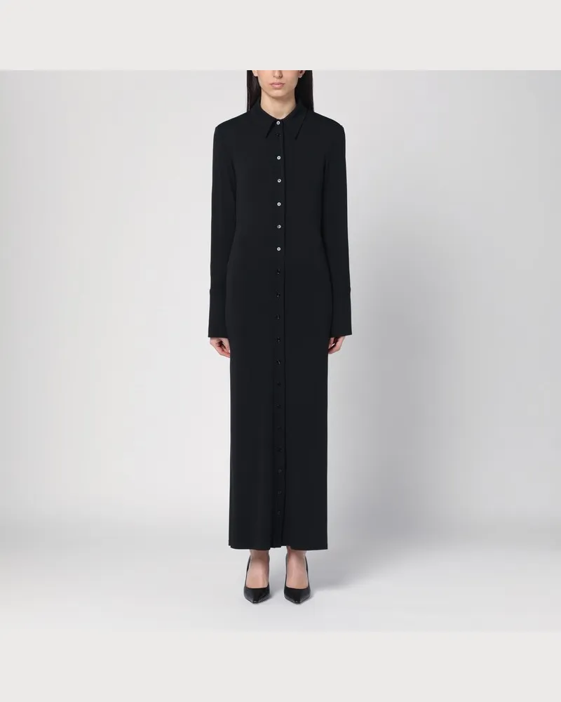 SPORTMAX Schwarzes Chemisierkleid aus Viskosejersey Schwarz