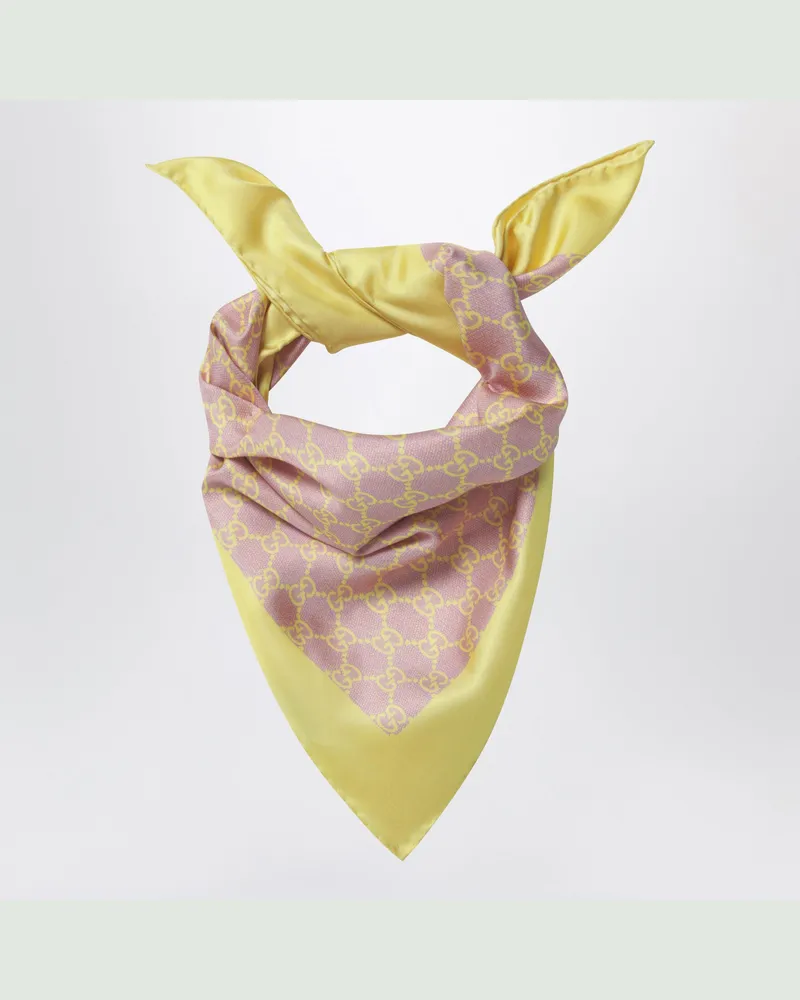 Gucci Seidentwill-Tuch in Rosa und Gelb Pink