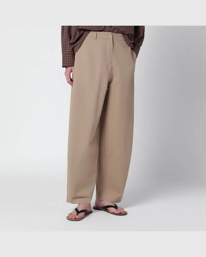 CORDERA Hose mit geschwungenem Bein in Camel Beige