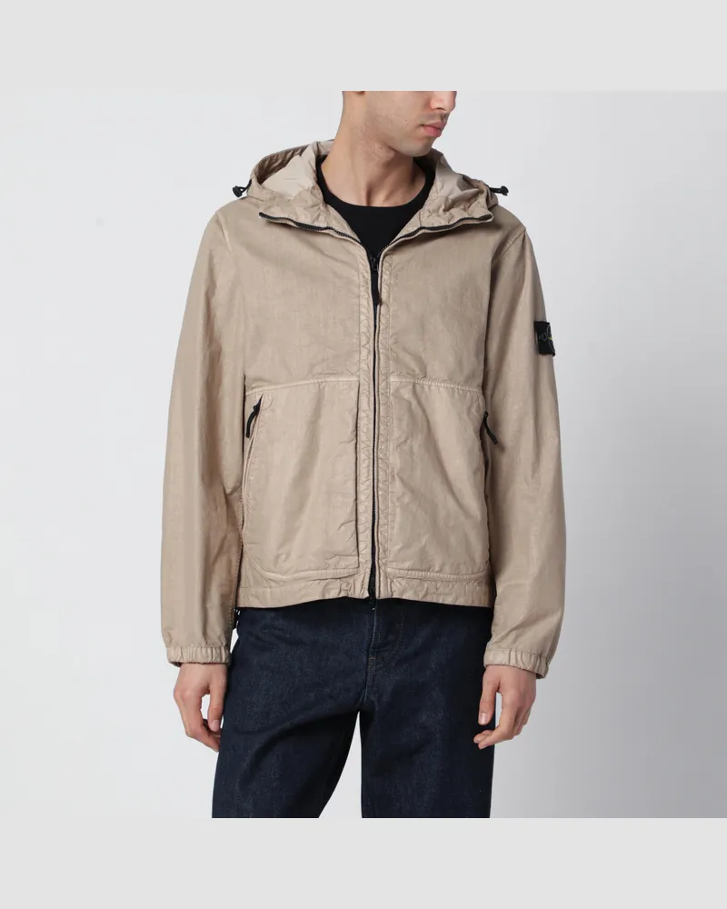 Stone Island Beige Nylonjacke mit Reißverschluss Beige