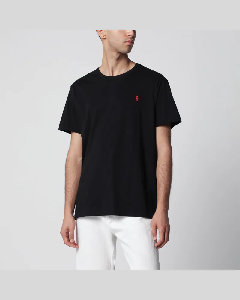 Ralph Lauren T-Shirt schwarz aus Baumwolle Custom Slim-Fit Black