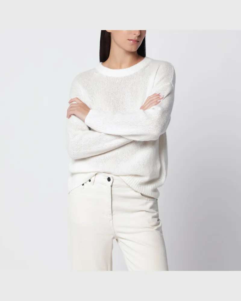 Lisa Yang Lova Pullover aus Kaschmir und Seide in Creme White