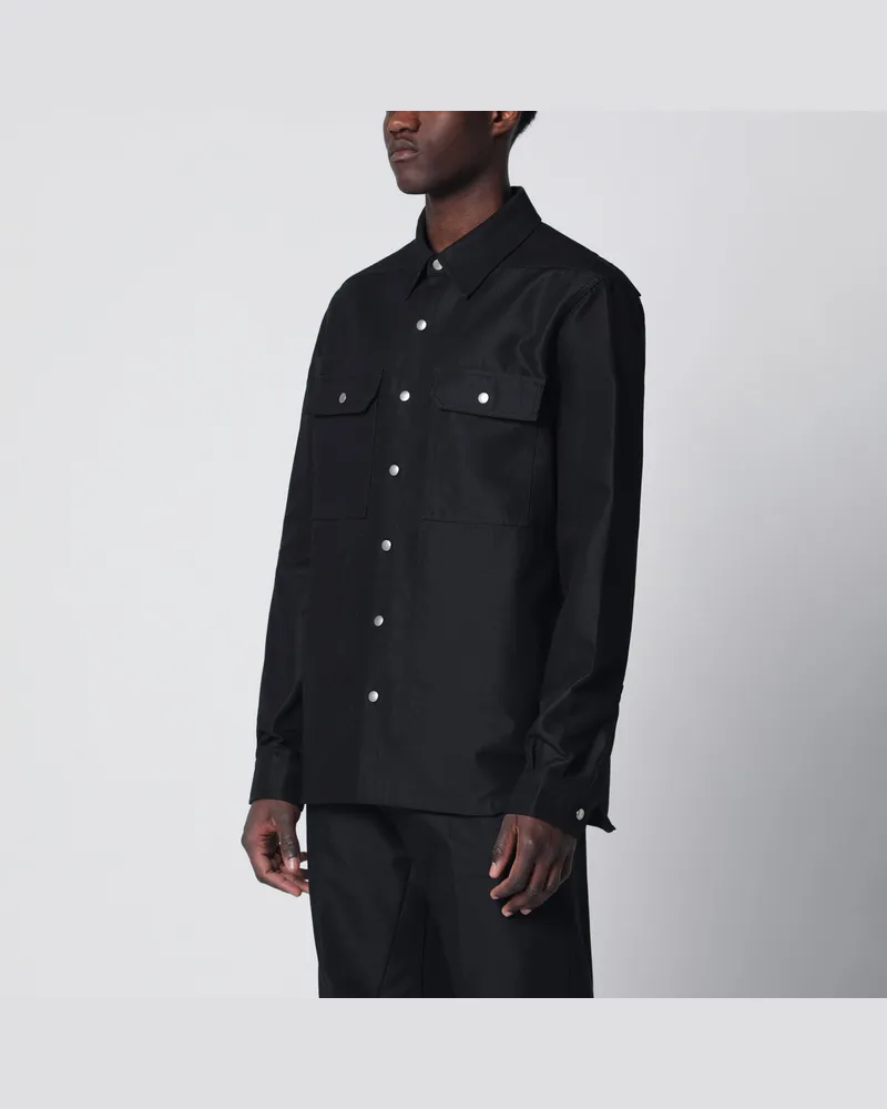 Rick Owens Schwarzes Hemd aus Baumwollmischung Black