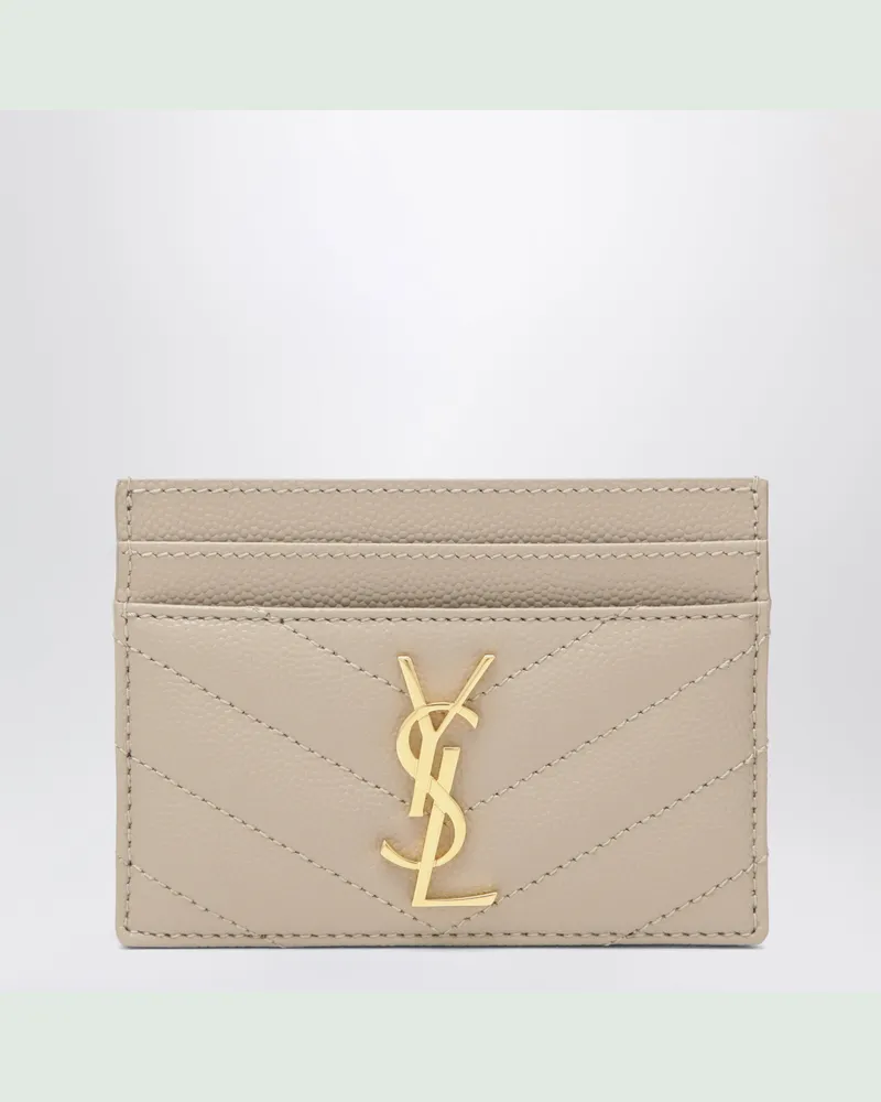 Saint Laurent Kartenetui Cassandre in Beige Beige