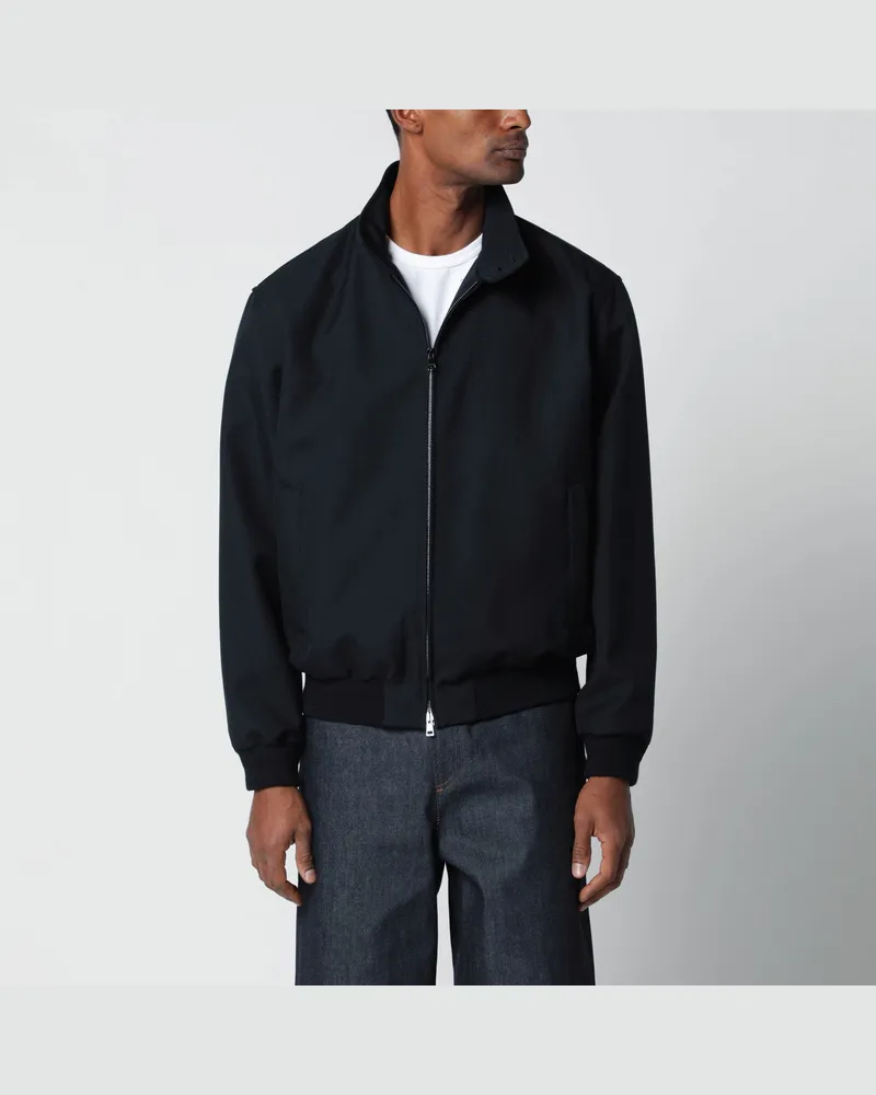 Gucci Blaue Jacke mit Reißverschluss aus Wollmisch-Twill Blue