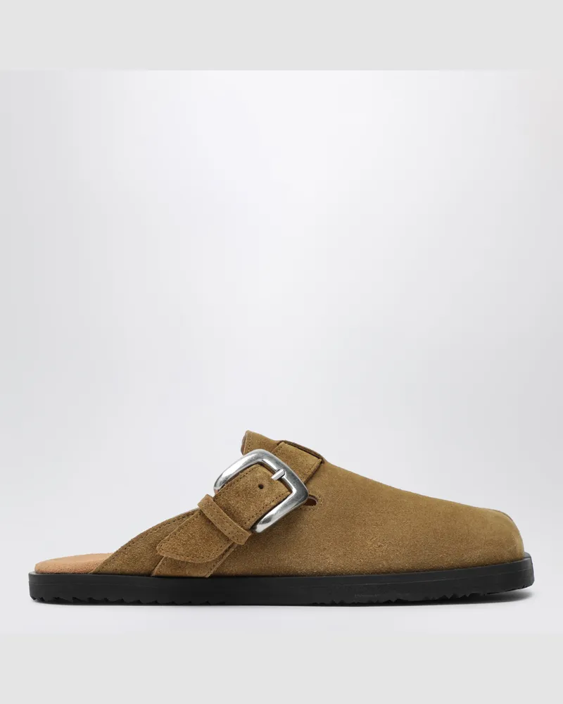 Maison Margiela Tabi Daily Mules aus Veloursleder Beige