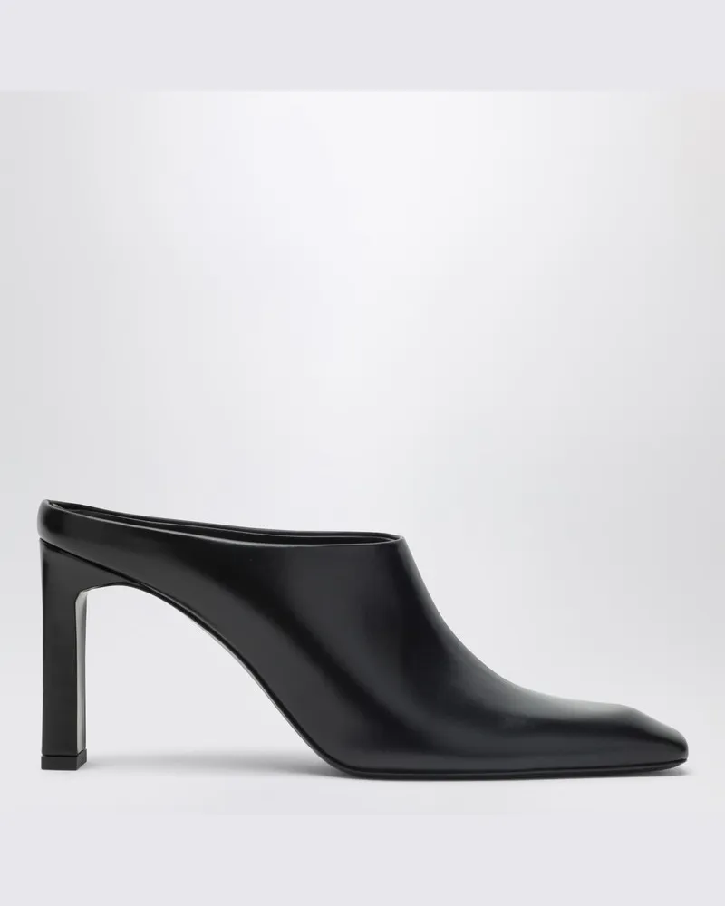 Totême Schwarze Leder-Mules mit Riemen Schwarz