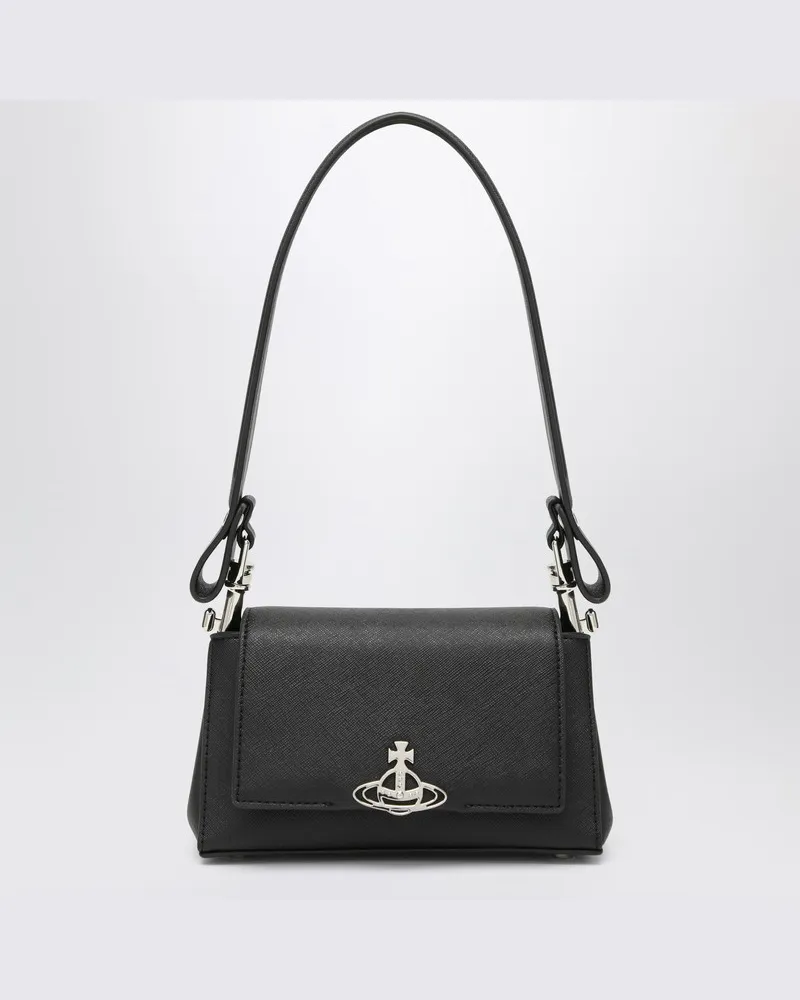 Vivienne Westwood Kleine schwarze glatte Hasel-Schultertasche Schwarz