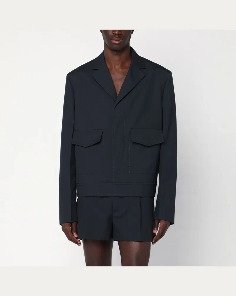 Gucci Dunkelgraue Jacke aus Wollgabardine Grau