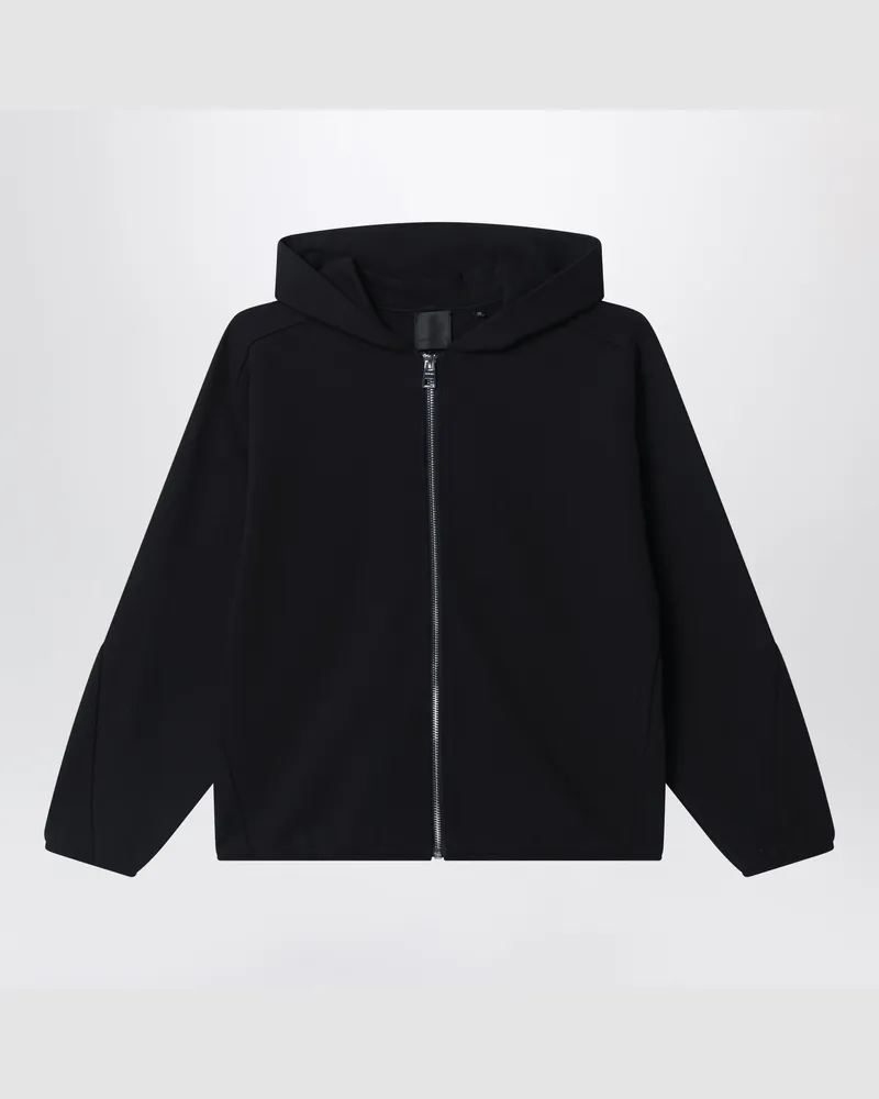 Givenchy Schwarzes Sweatshirt mit Reißverschluss und Logo-Stickerei Black