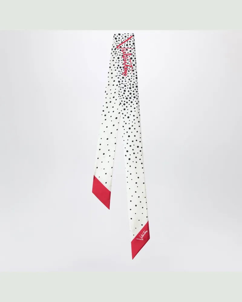 Valentino Garavani Bandeau-Schal Little Stars Starry aus Seide in Vanilla Red White
