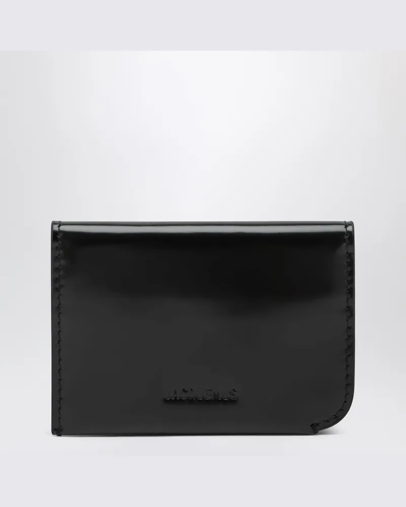 Jacquemus Schwarzer gebogener Kartenhalter aus Leder 