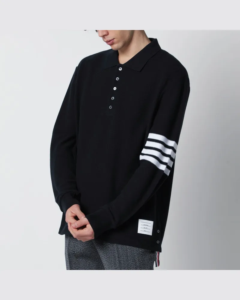 Thom Browne Navyblaues Poloshirt aus Baumwolle 