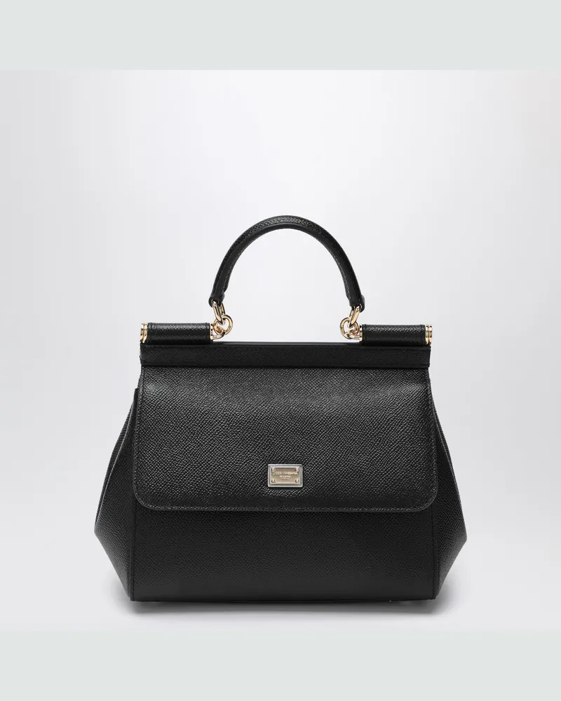 Dolce & Gabbana Mittlere schwarze Sicily Handtasche Black