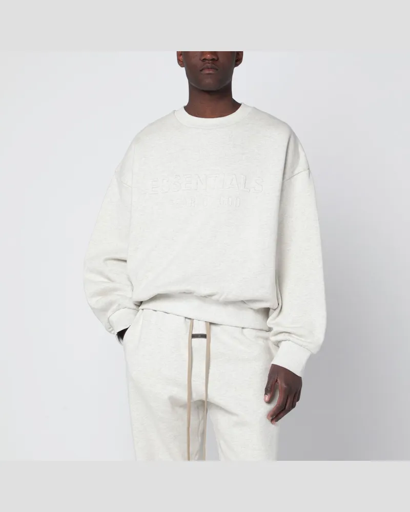 Fear of God Hellgrau meliertes Sweatshirt mit Rundhals und Logo 
