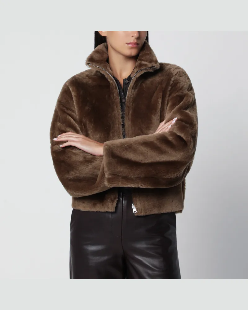 Arma Braune wendbare Indy Jacke mit Reißverschluss Beige