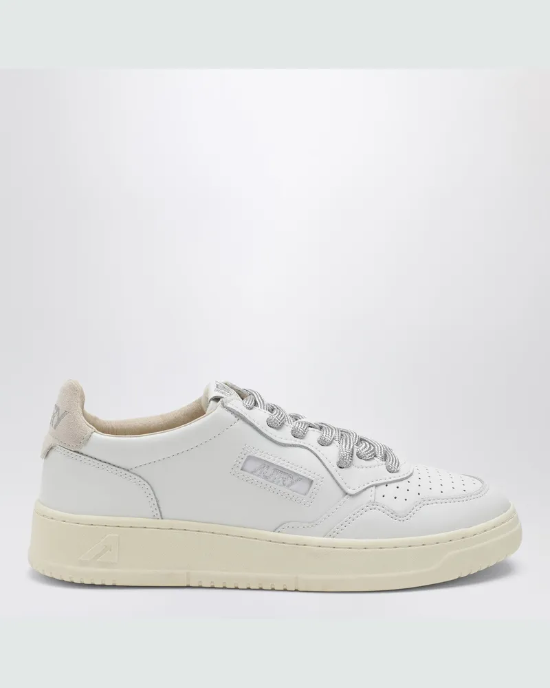 AUTRY Medalist Low Sneaker in Weiß mit beigem Wildleder White