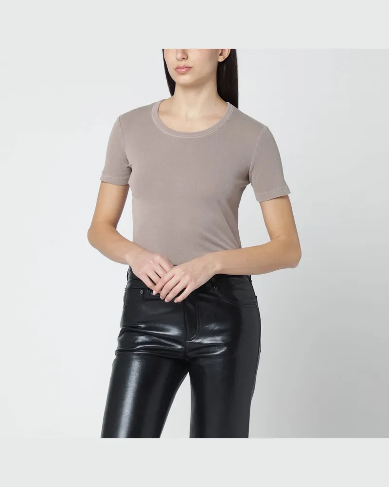 Max Mara Hellbraunes T-Shirt aus Baumwollmix 