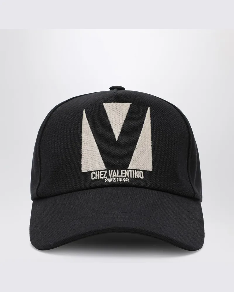 Valentino Garavani Schwarze Baseballkappe von Chez Valentino Schwarz