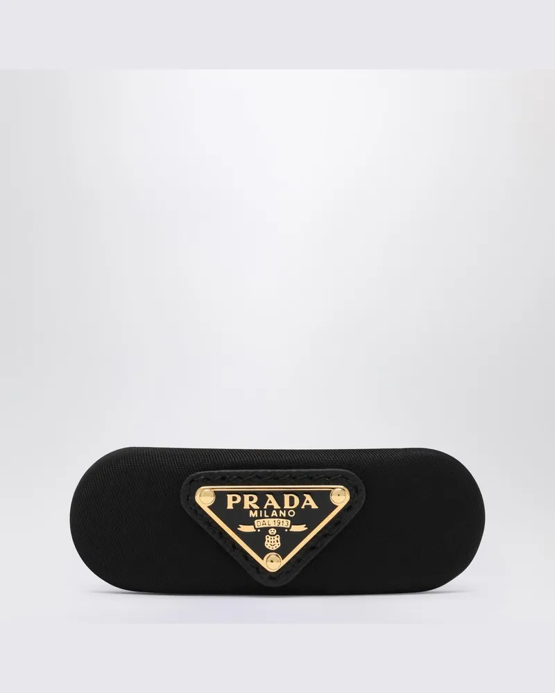 Prada Schwarze Haarspange aus Re-Nylon Schwarz