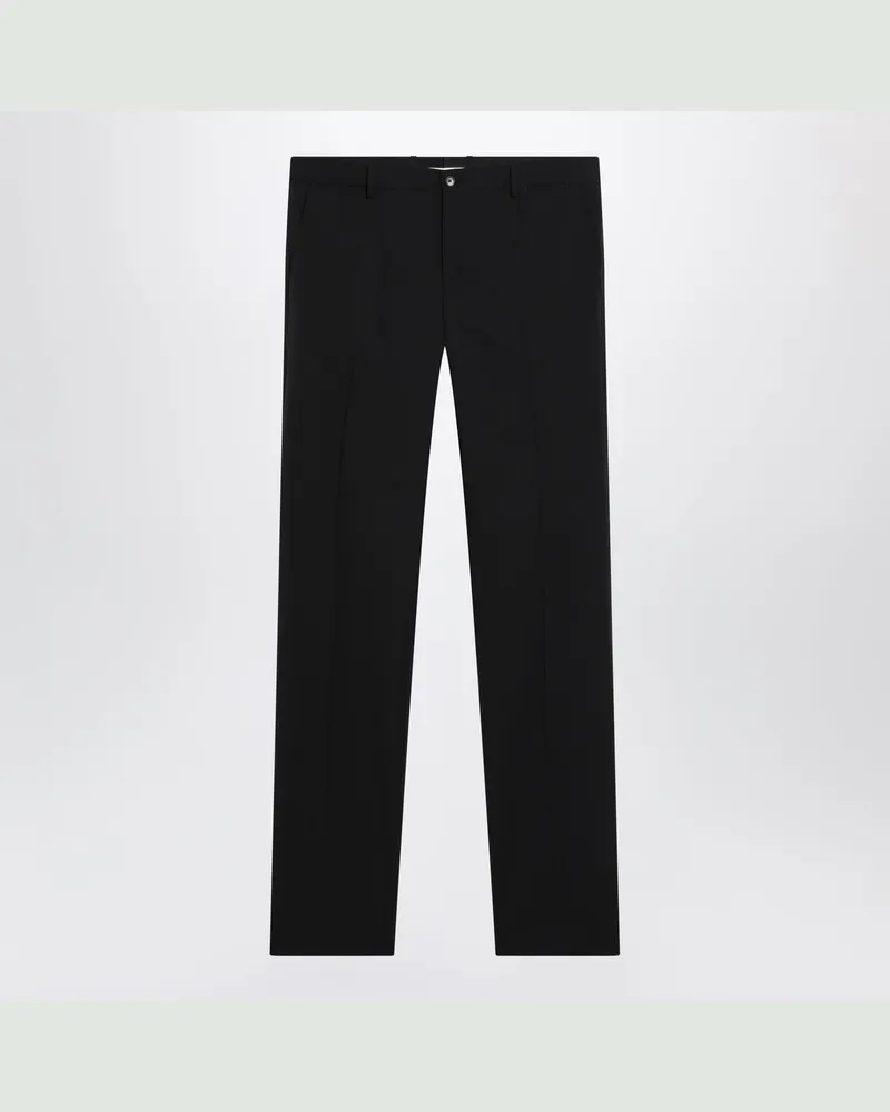 Dolce & Gabbana Schmal geschnittene Anzughose aus Wollmix in Schwarz Black