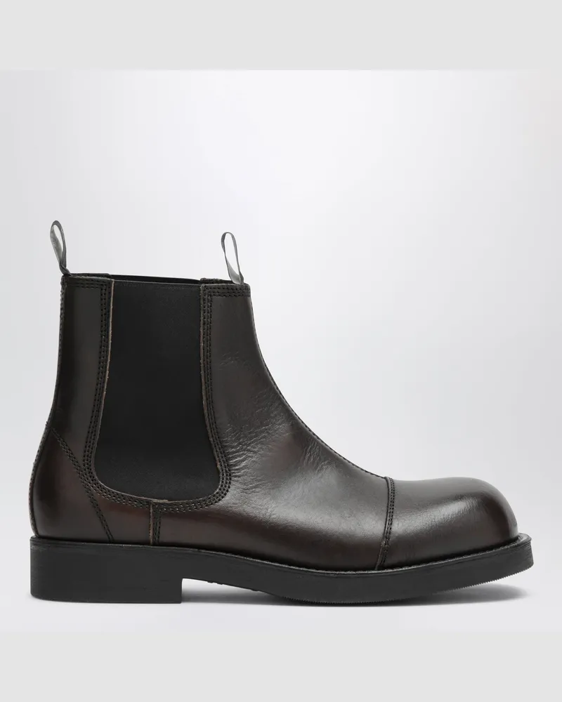 Maison Margiela Braune Chelsea Boots aus gebürstetem Leder Brown