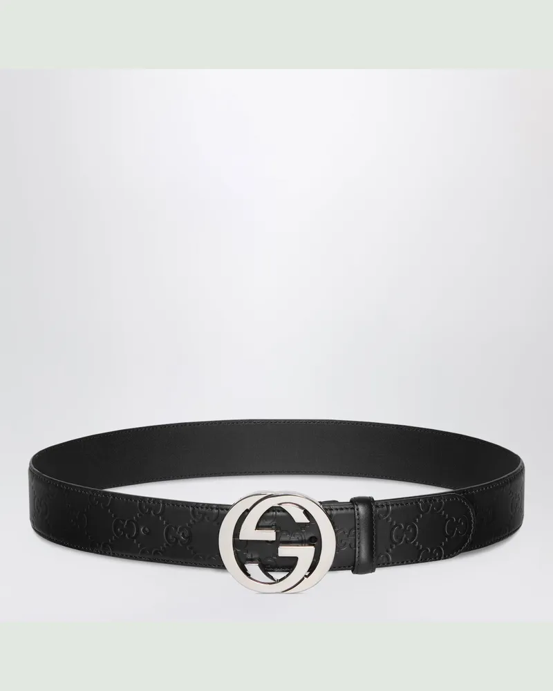 Gucci Gürtel mit Interlocking GG Schnalle schwarz Black