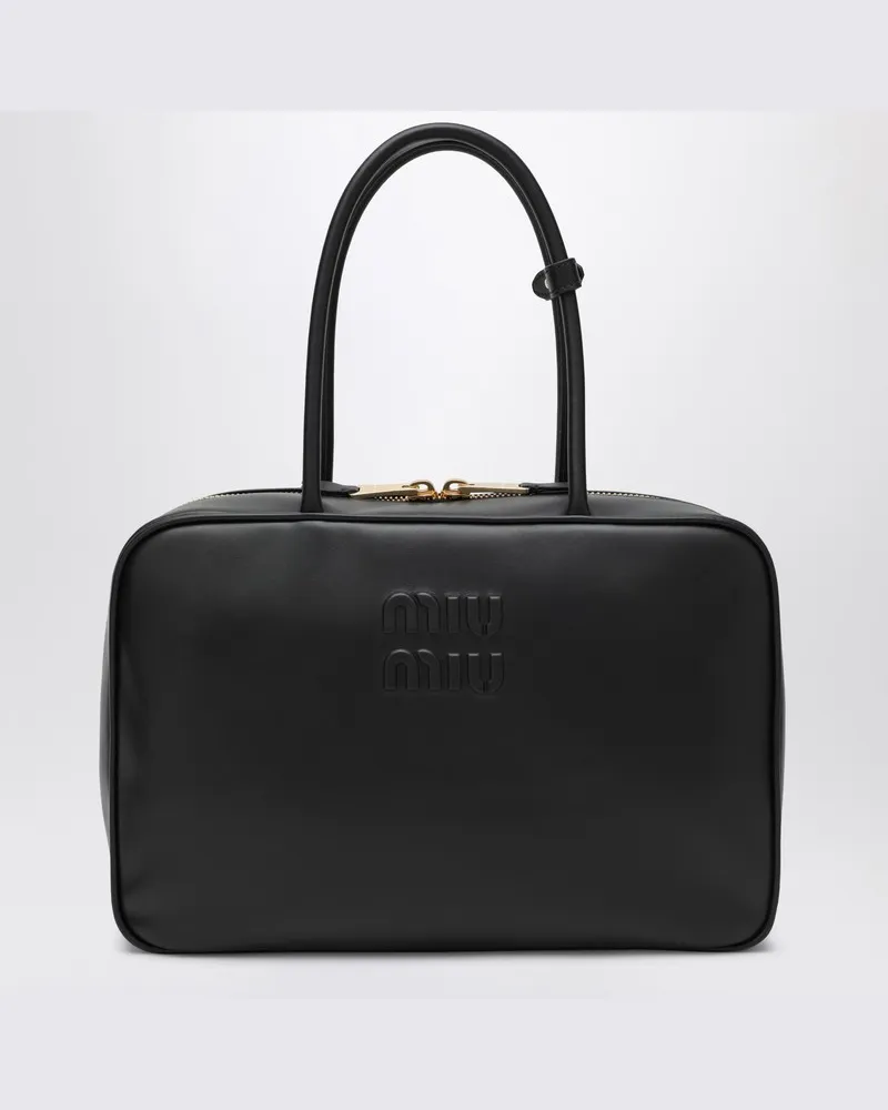 Miu Miu Beau Large Tasche aus schwarzem Leder Schwarz