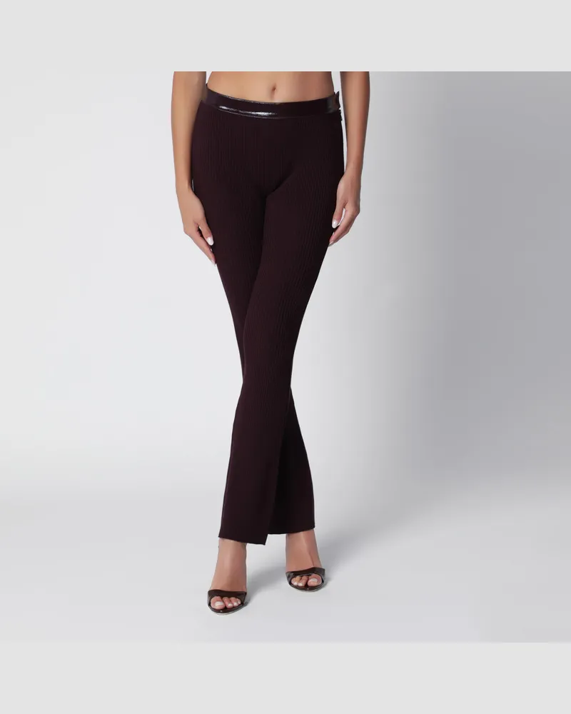 Courrèges Gerade Hose burgunderrot aus Viskose Burgundy