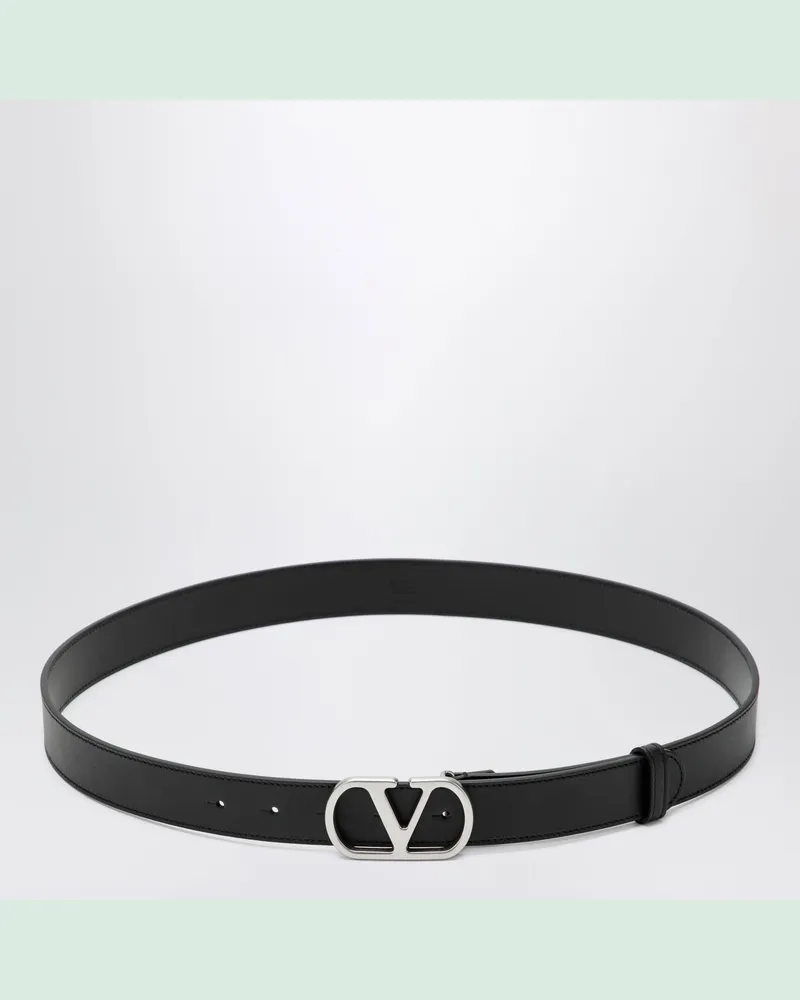 Valentino Garavani Schwarzer VLogo Signature Gürtel Black