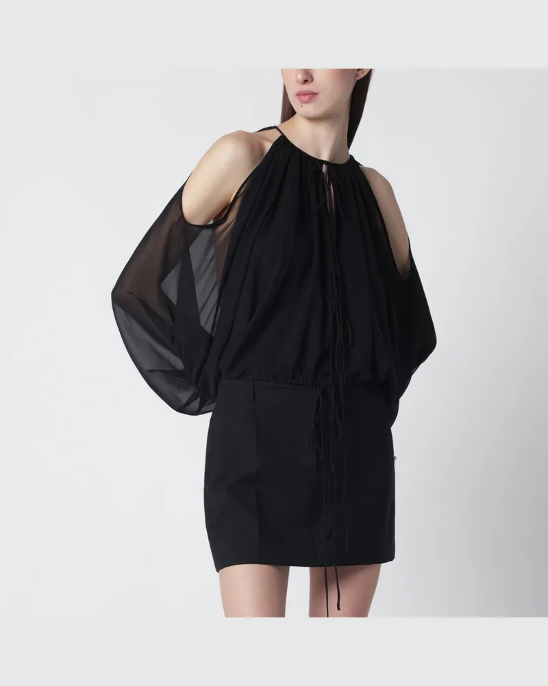 ANDAMANE Schwarze Off-Shoulder-Bluse 