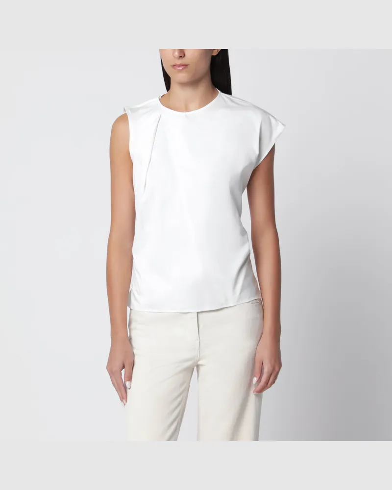J.W.Anderson Elfenbeinfarbenes Baumwolltop mit Bindeband am Rücken White