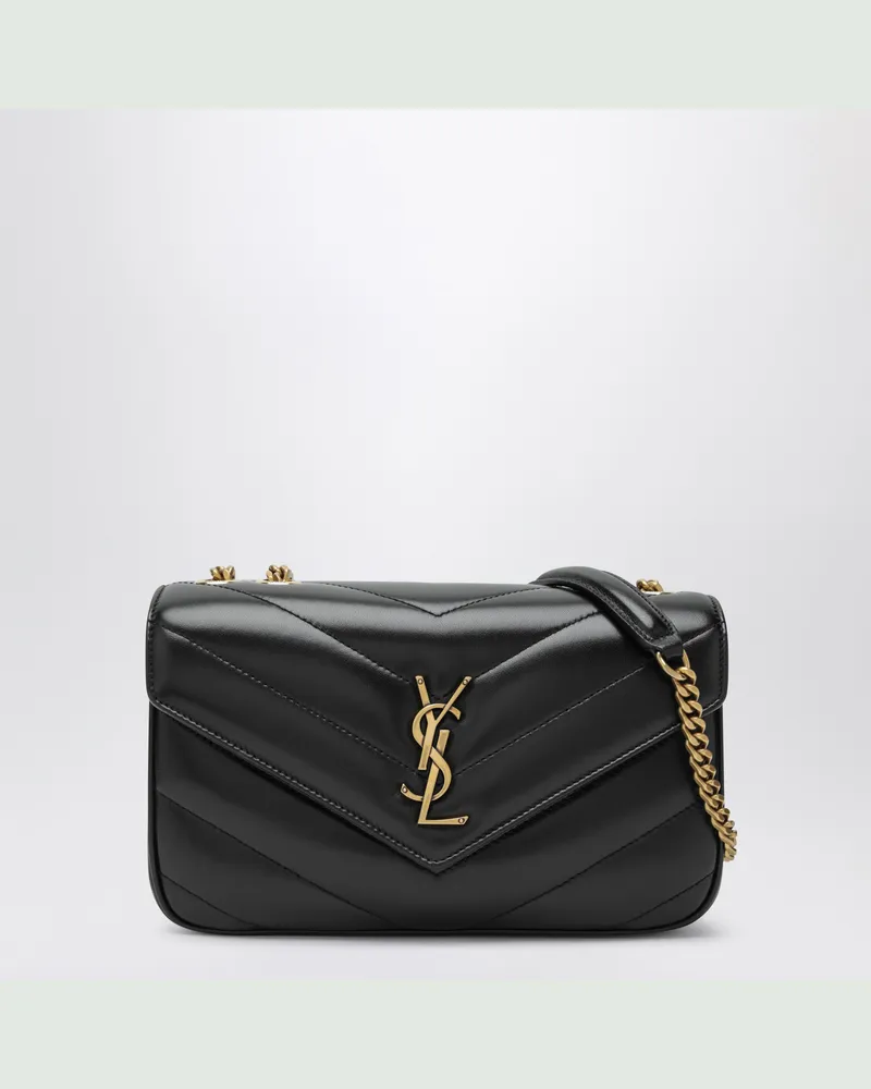 Saint Laurent Loulou Schultertasche aus Leder mit Kettenriemen, schwarz Black