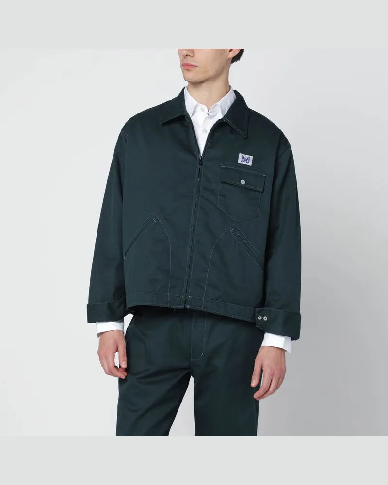 NEEDLES Grünes Overshirt mit Reißverschluss Green