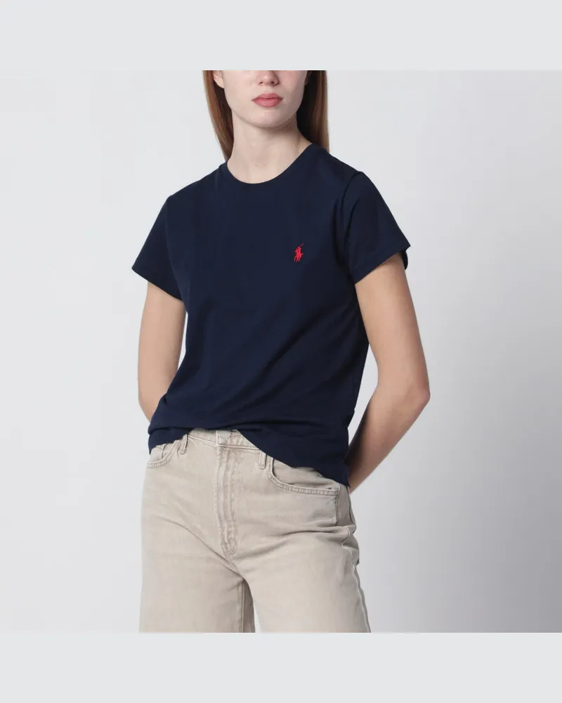 Ralph Lauren Navyblaues Baumwoll-T-Shirt Blue