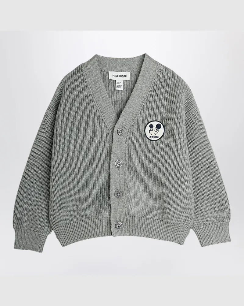 Mini Rodini Ritzratz Strickcardigan grau aus Bio-Baumwolle Grey